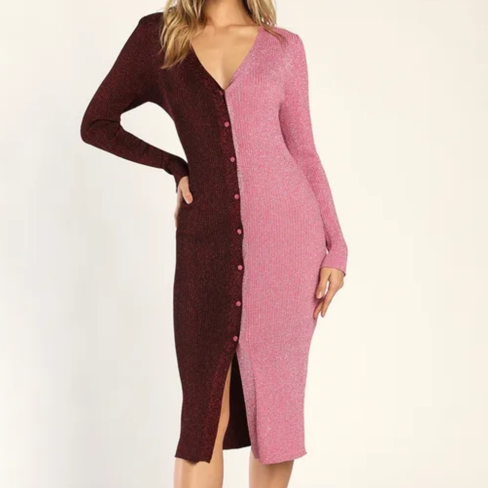 Two-Tone Knit Dress